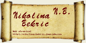 Nikolina Bekrić vizit kartica
